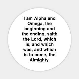 Revelation 1:8  Bible Verse Typography KJV Magnet